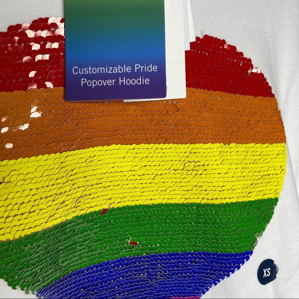 Abercrombie & Fitch pride heart sequin hoodie unisex size XS - Picture 8 of 9